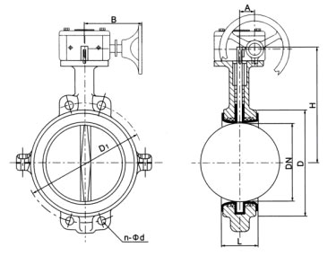 D371(半襯)、D371Fs(全襯)蝸輪對(duì)夾襯氟塑料蝶閥